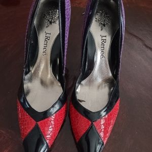 (SH134)J. Renee' Kipp Multi Color pumps SZ 8M.